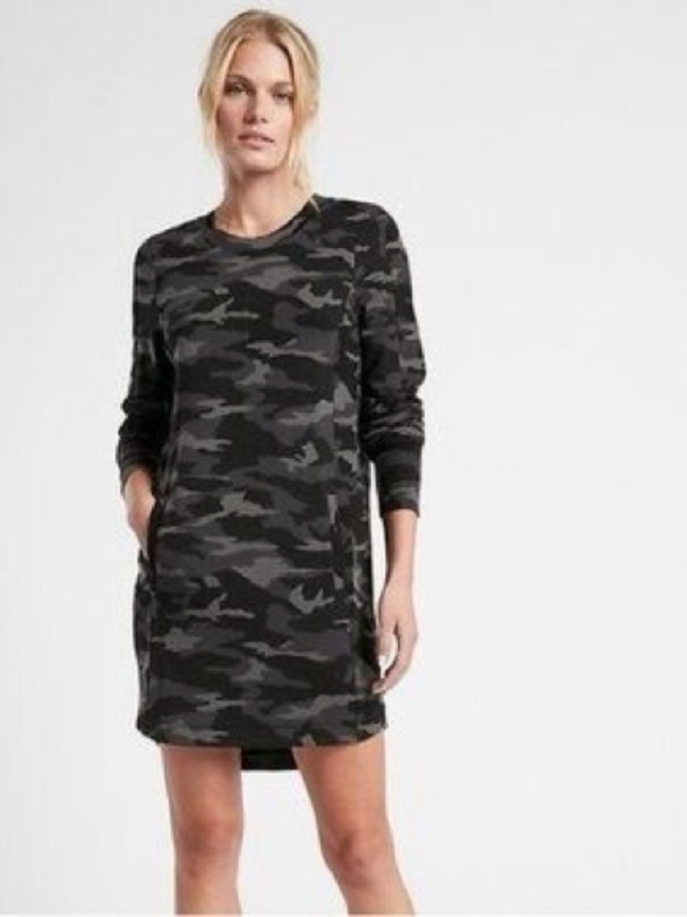Athleta Balance Camo Sweater Dress Size Small